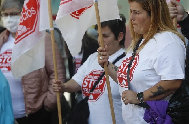 Una concentración contra los desahucios.