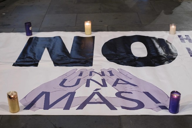 Concentración en contra de la violencia machista.