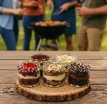 Varios postres artesanales.