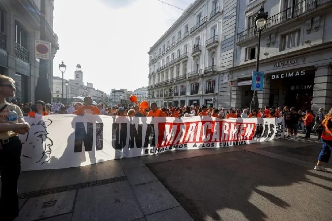 Vista de la manifestación de apoyo a Maricarmen.