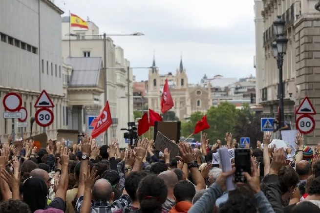 Un grupo de manifestantes. 