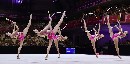 El equipo de Gimnasia Rítmica, en Fráncfort.