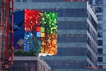 Logo de Microsoft en Nueva York.